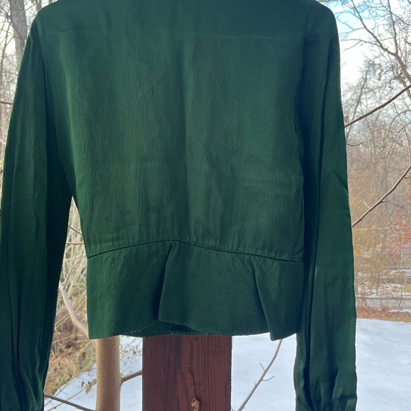 House of Harlow 1960 x Revolve Emerald Green Ruched Blazer Top Size S - Picture 6 of 6